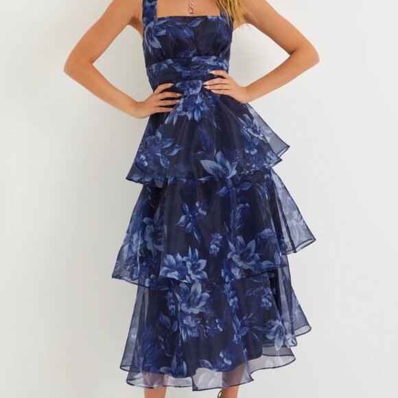 Lulus Floral Tiered Dress - Picture 1 of 5